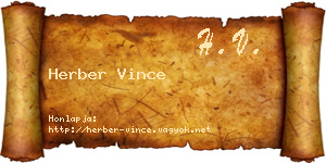 Herber Vince névjegykártya